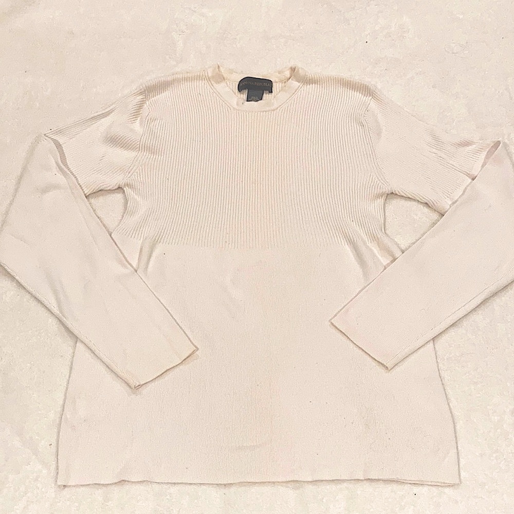 Banana Republic Ivory Ribbed Sweater size Large